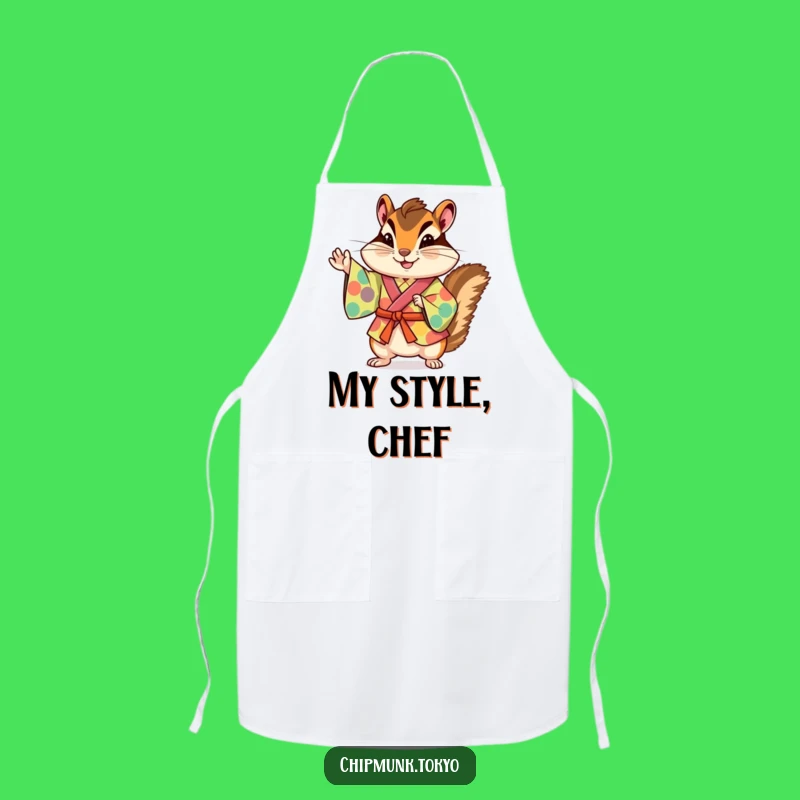 Funny Chipmunk Kimono Apron: Playful Kitchen Wear for Humorous Cooking Gift