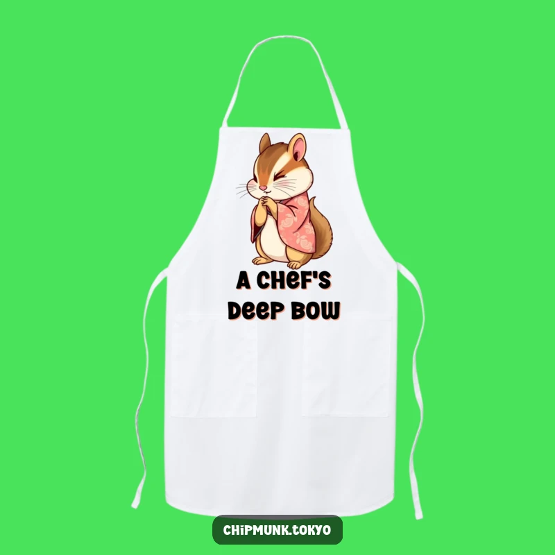 Funny Kimono Chipmunk Apron: Graceful Cook, Elegant Kitchen Fun, Great Funny Gift