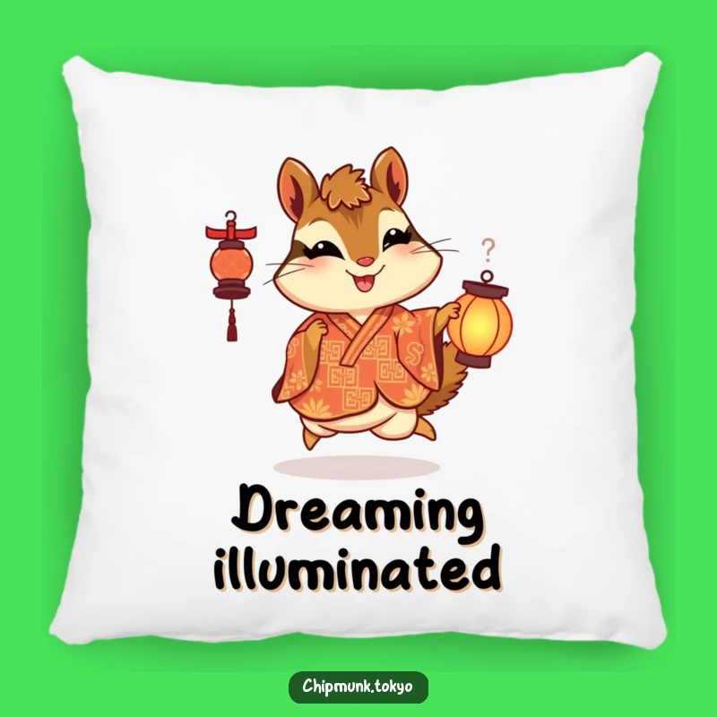 Funny Lantern Chipmunk Pillow: Skipping Comfort, Ornate Accent, Perfect Funny Gift