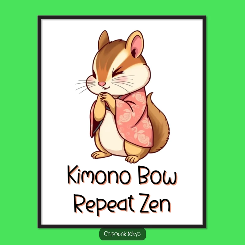 Free Printable Wall Art: Elegant Chipmunk Bow, Graceful Downloadable Decor for Refined Spaces