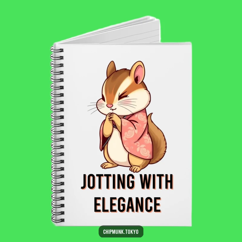 Funny Kimono Chipmunk Notebook: Graceful Journal, Elegant Notes, Ideal Funny Gift