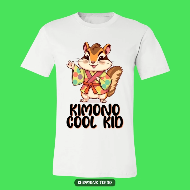 Funny Chipmunk Kimono T-Shirt: Playful Animal Pose Tee for Gift Giving